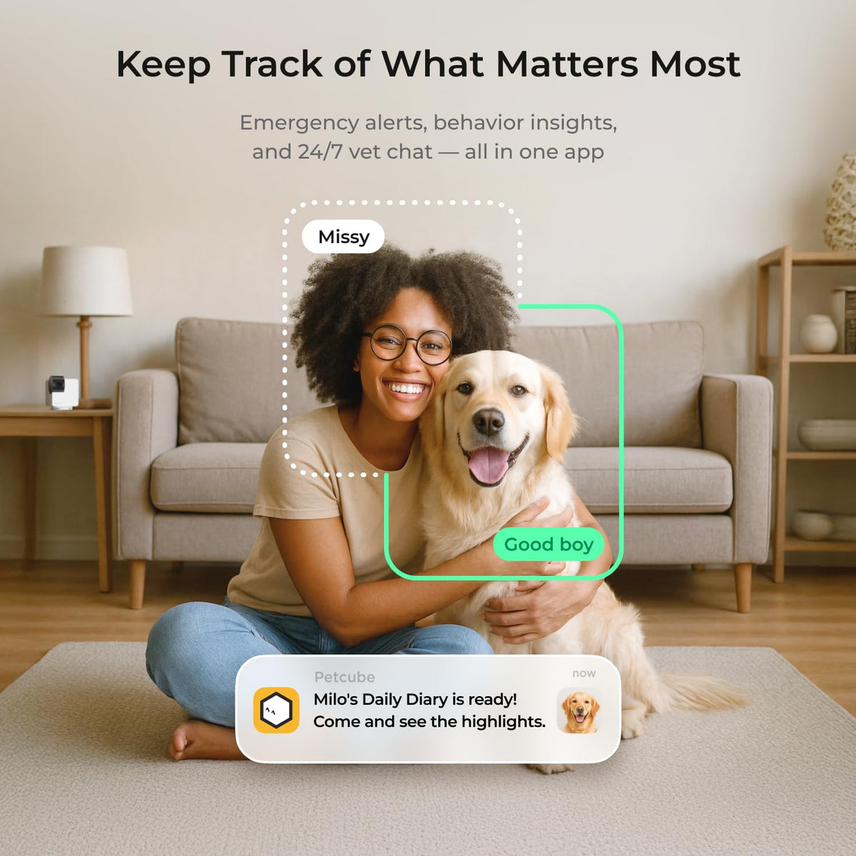 Wi-Fi Pan-Tilt Pet Camera D37095