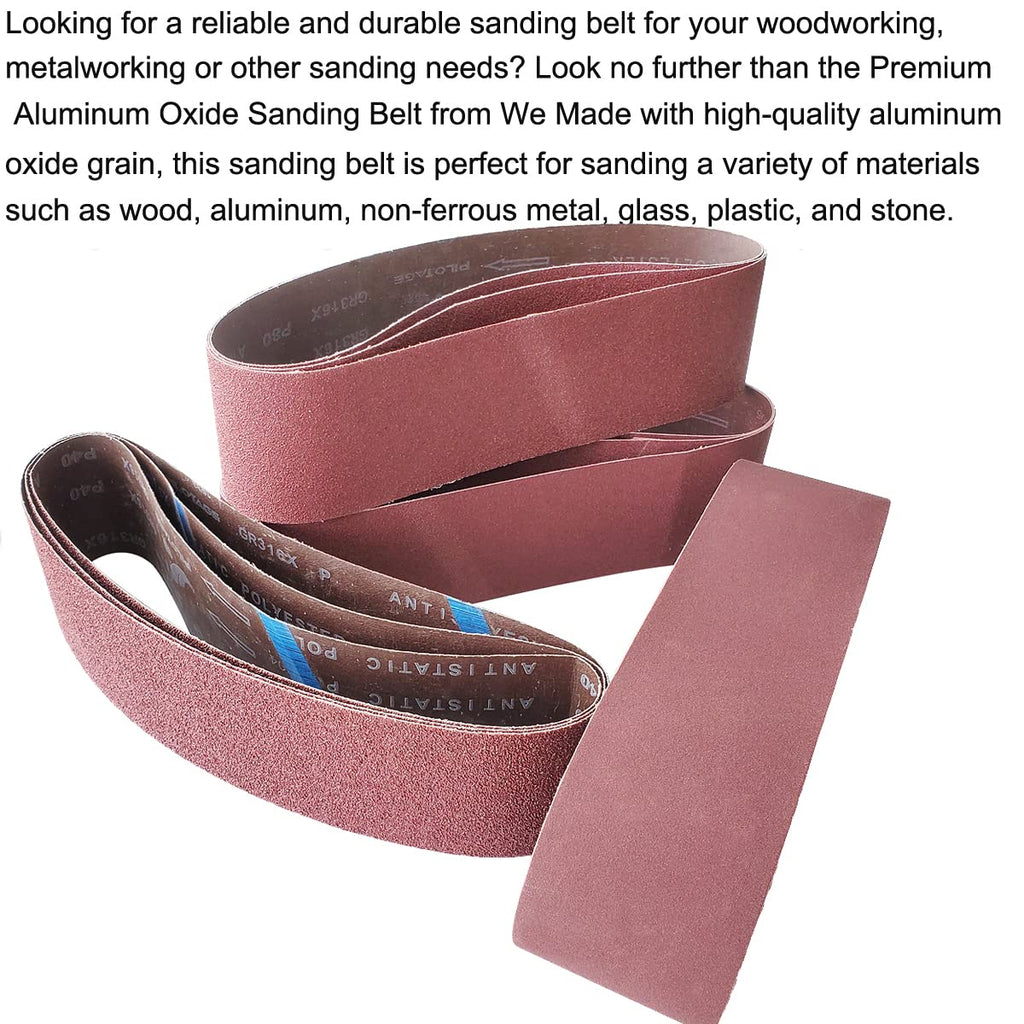 9 PCS 4" x 36" Aluminum Oxide Sander Belts 40 80 120 Grit L189
