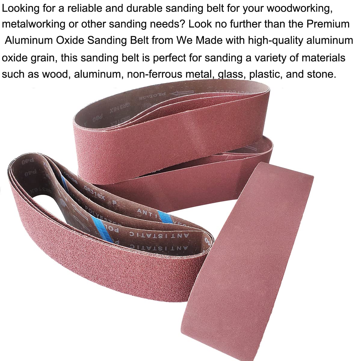 9 PCS 4" x 36" Aluminum Oxide Sander Belts 40 80 120 Grit L189