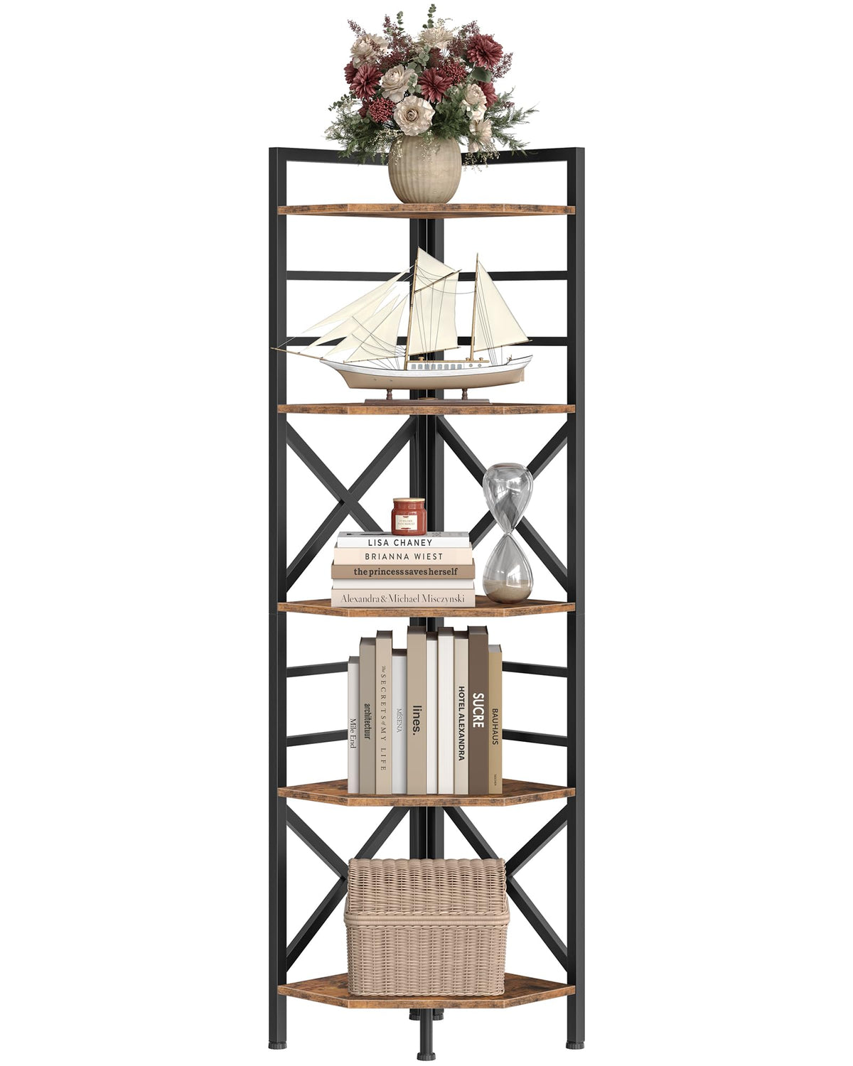 69.3" 5-Tier Corner Bookshelf E619540