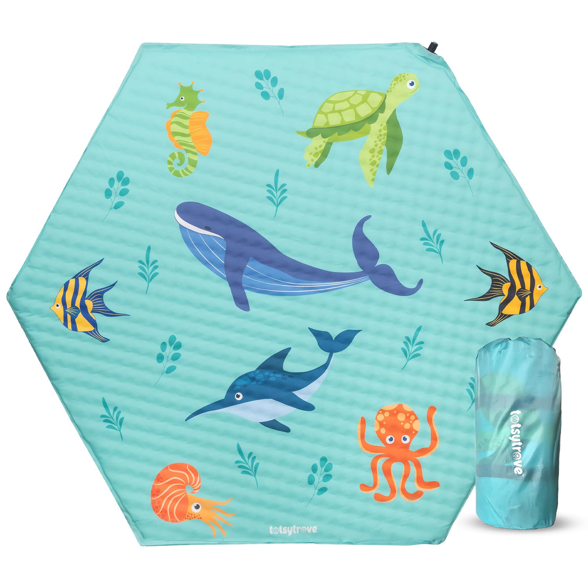 Self Inflating Hexagon Playpen Mat 52" x 45" Non-Slip Cushioned Baby Play Mat Y415648