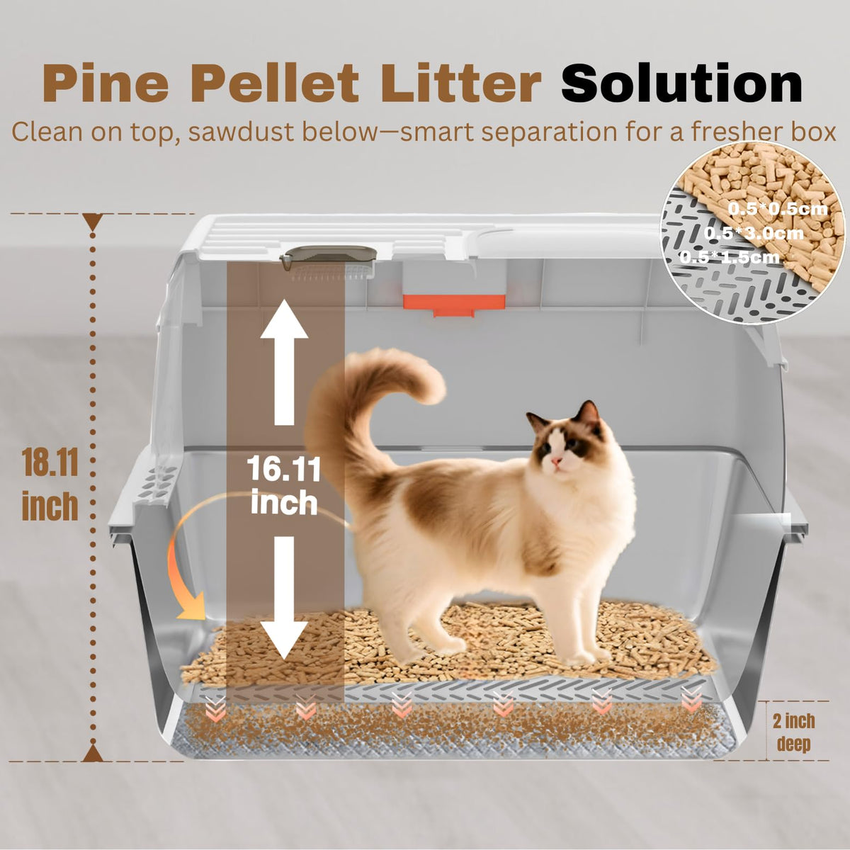 XXL Stainless Steel Sifting Litter Box with Lid O945