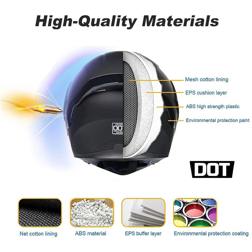 DOT Approved Flip Up Full Face Modular Motorcycle Helmet P10751