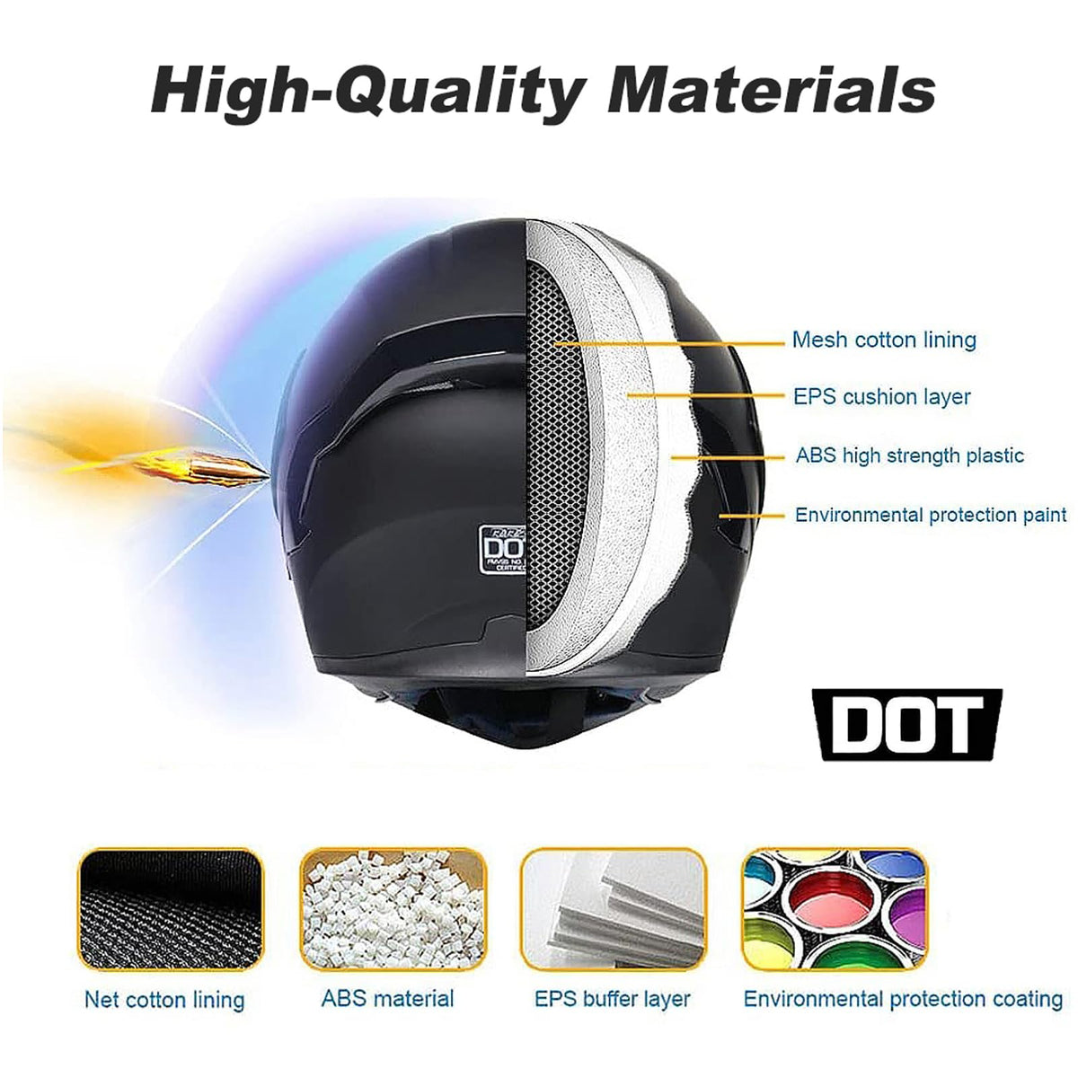 DOT Approved Flip Up Full Face Modular Motorcycle Helmet P10751