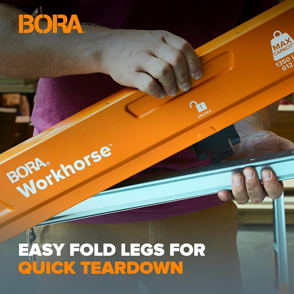 2 Pack Folding Heavy Duty Metal Sawhorse Q12784