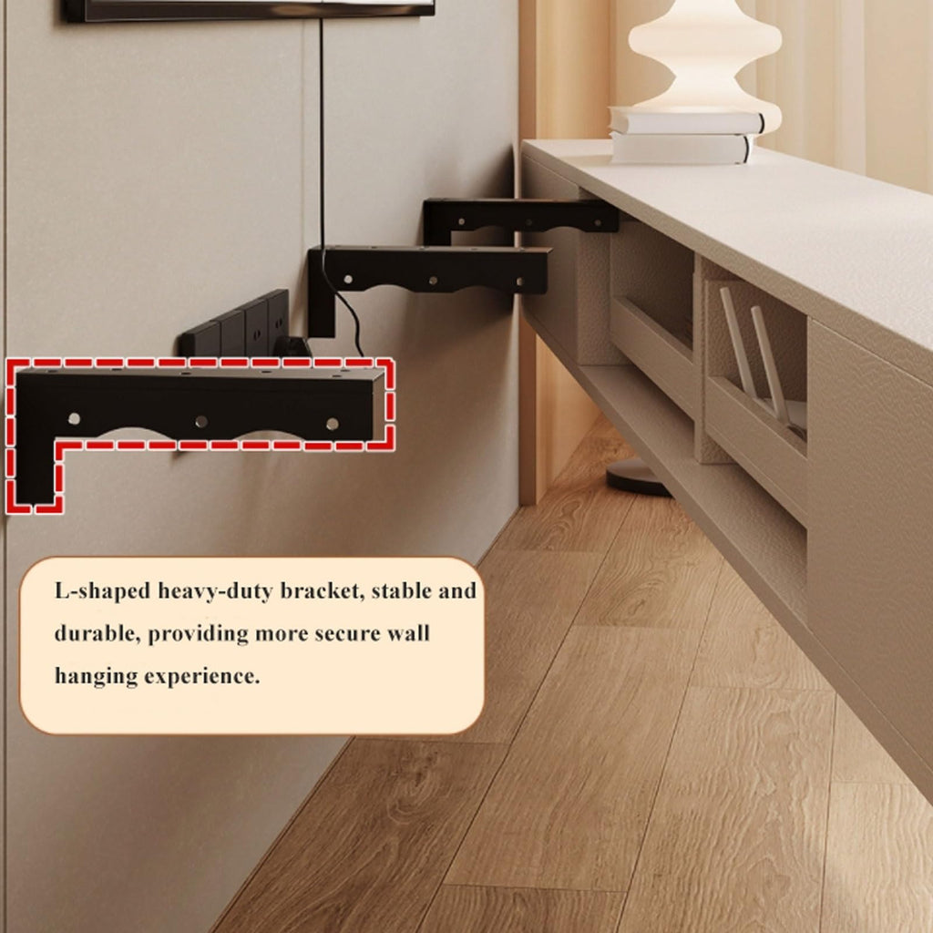 Cream White Floating TV Stand with Drawers G80347