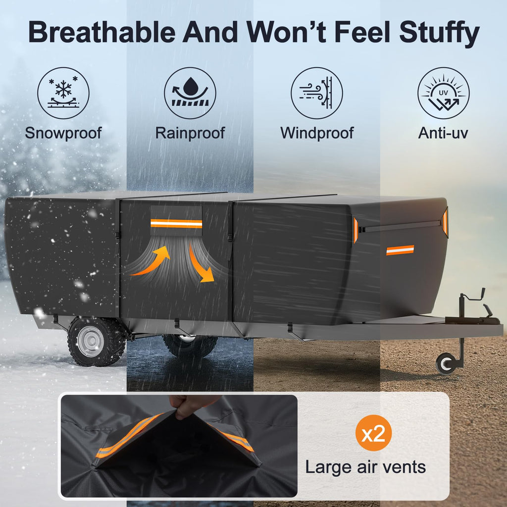 12-14 ft Pop Up Camper Cover 7 Layers Oxford Waterproof D584