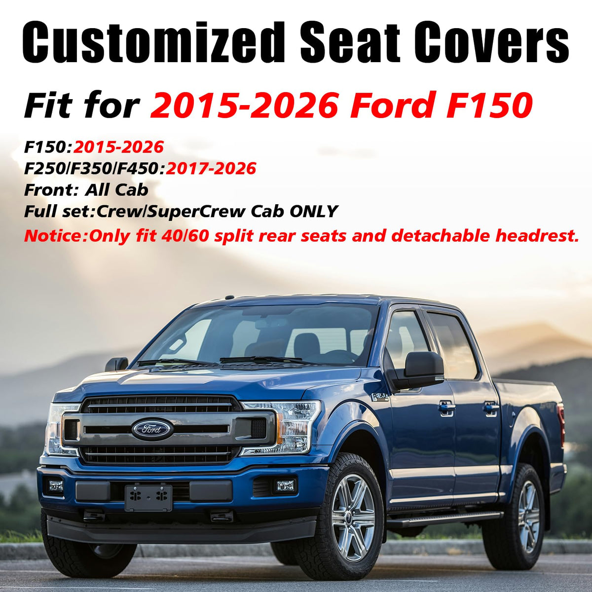 Leather Seat Covers Full Set Waterproof Custom Fit D586284