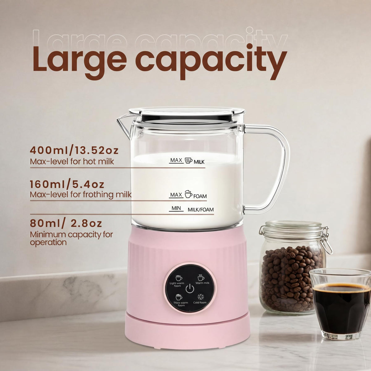 4-in-1 Electric Milk Frother and Steamer S848