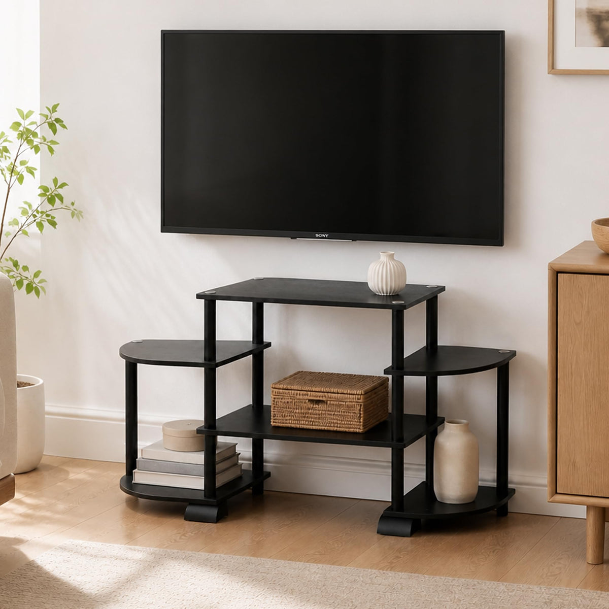 Espresso TV Stand with Open Shelf up to 50 Inch E181