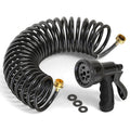 100FT x 3/8" Coil Expandable Garden Hose with 8 Patterns Spray Nozzle J30839