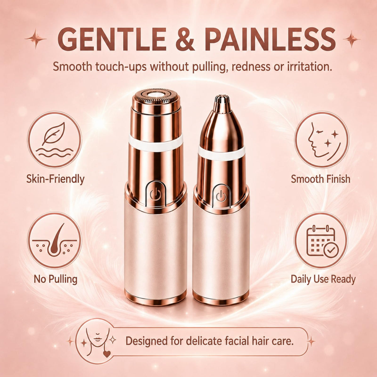 2-in-1 Facial Hair Remover & Eyebrow Trimmer with LED Light S191075