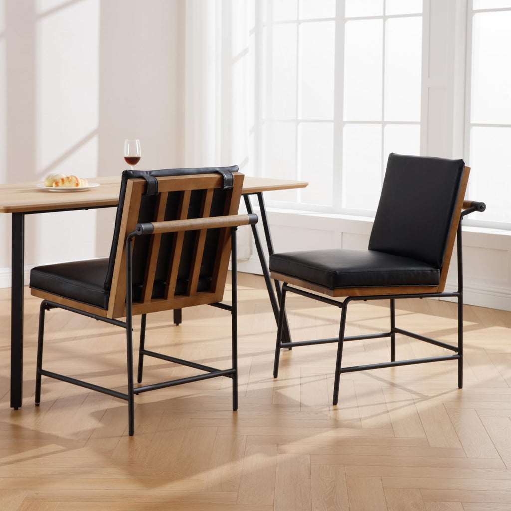 Black PU Dining Chairs Set of 2 R5036