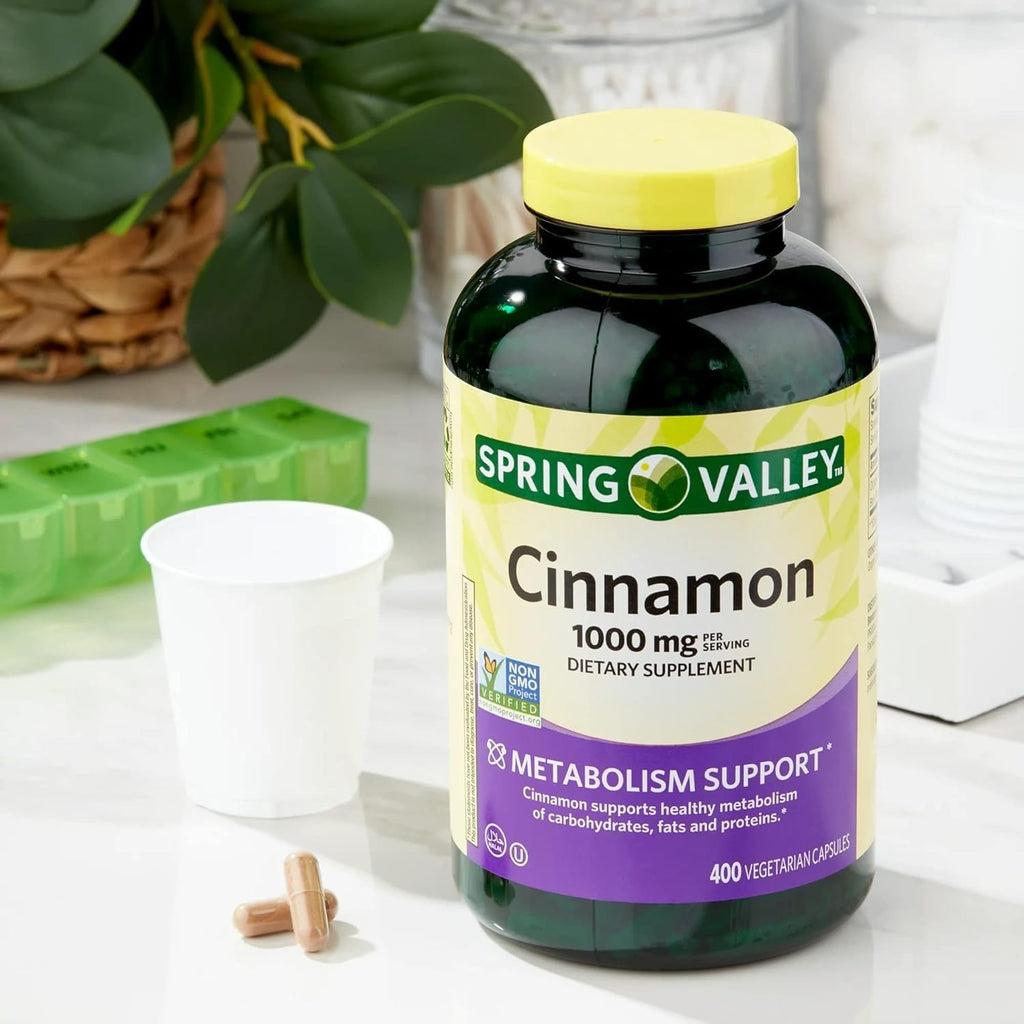 Cinnamon 1000 mg Vegetarian Capsules Herbal Supplement G4178