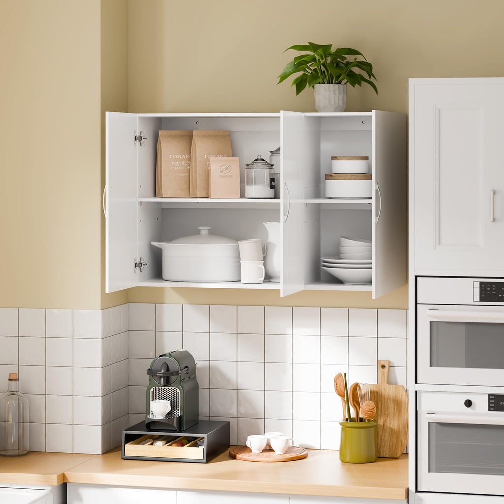 White 3-Door Bathroom Wall Cabinet A589