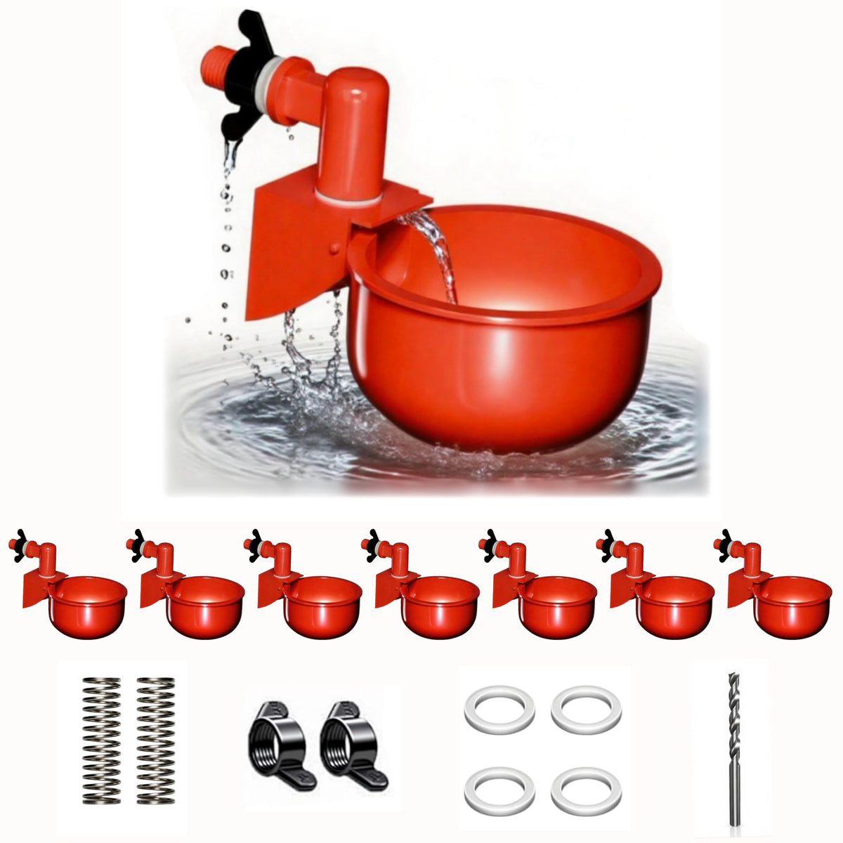 Leak Resistant Automatic Chicken Waterer Cups 8pk N934