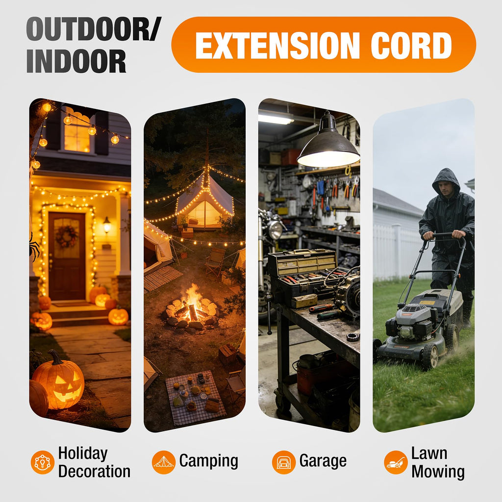 100 FT Heavy Duty Waterproof Outdoor Extension Cord R661