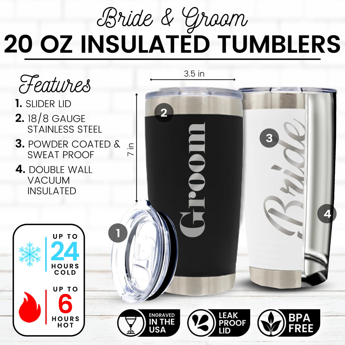 Insulated Travel Tumbler Set of 2 20 Oz D353877