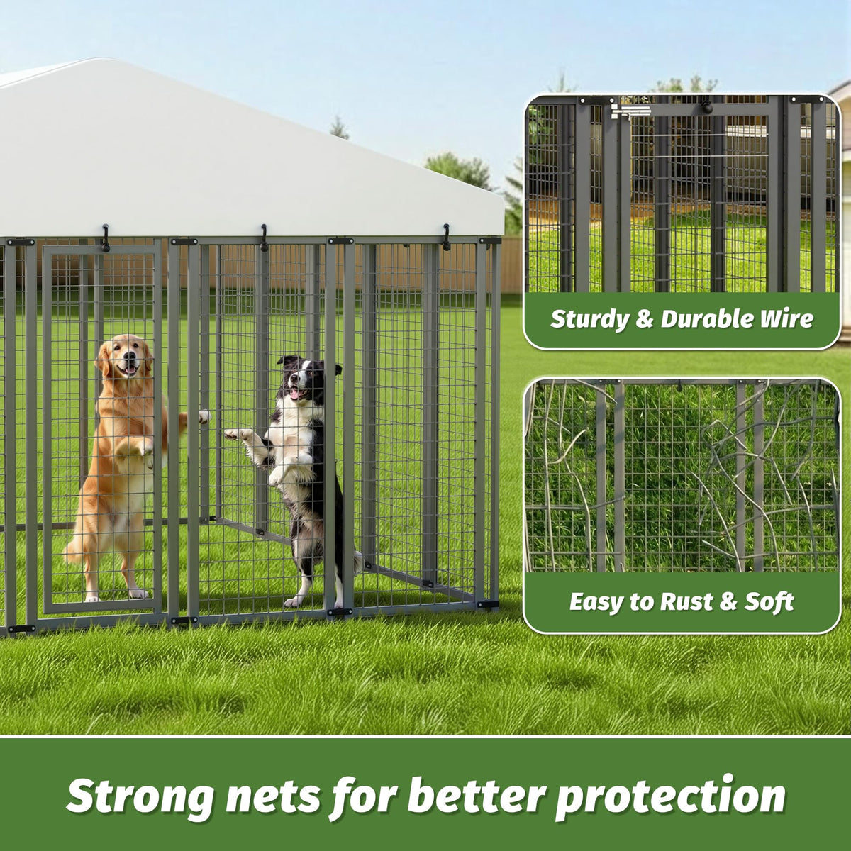 10x10 ft Heavy Duty Outdoor Dog Kennel S7686
