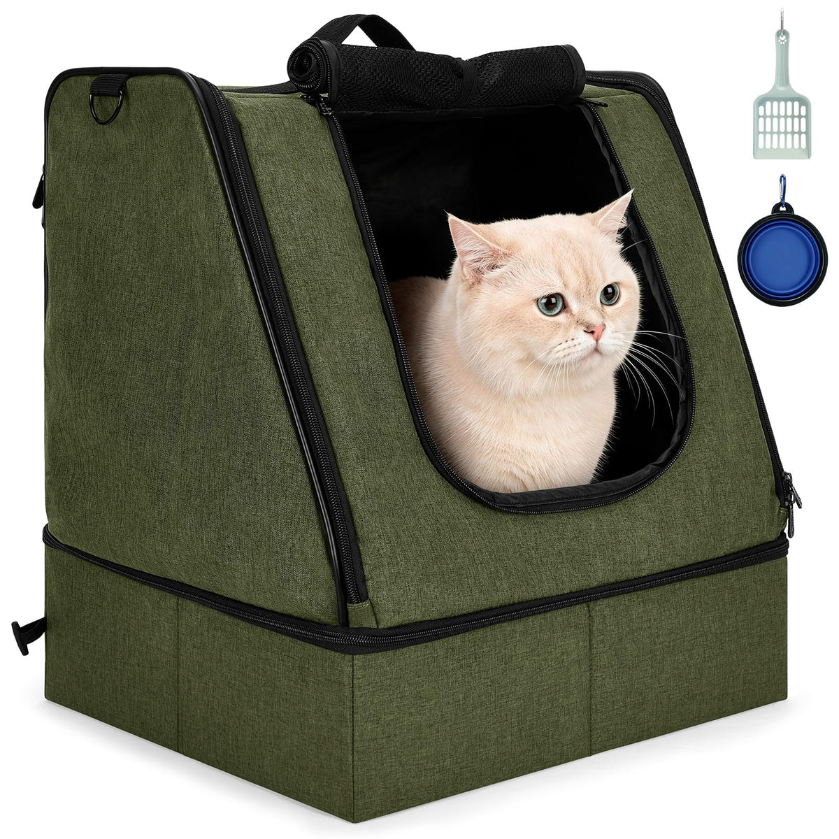 Portable Cat Litter Box with Waterproof Bag and Lid S451