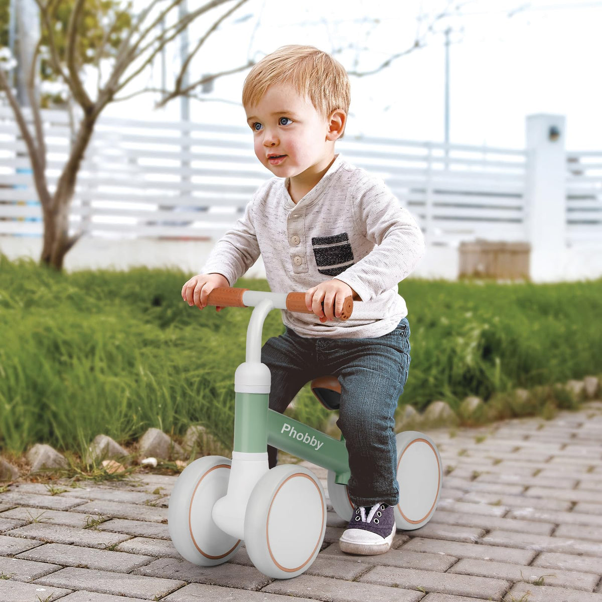 Green Adjustable Baby Balance Bike Y4637