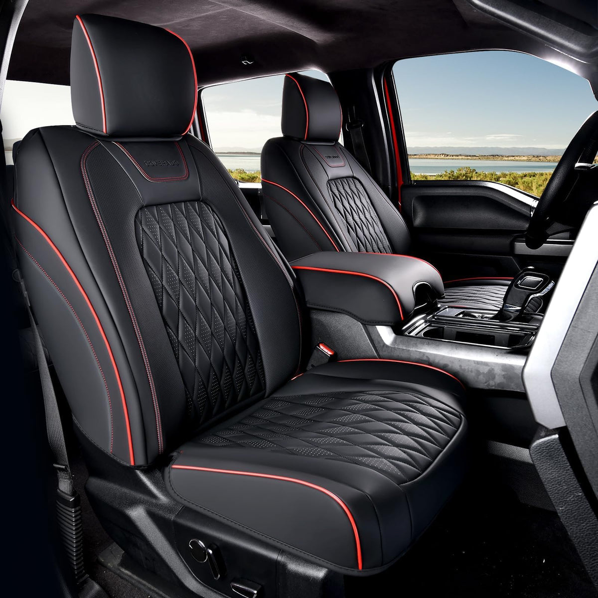 Leather Seat Covers Full Set Waterproof Custom Fit D586284