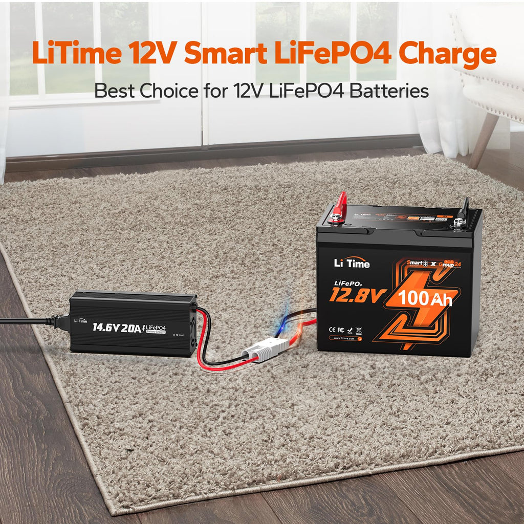 12V 100Ah Group 24 LiFePO4 Battery with Charger C831