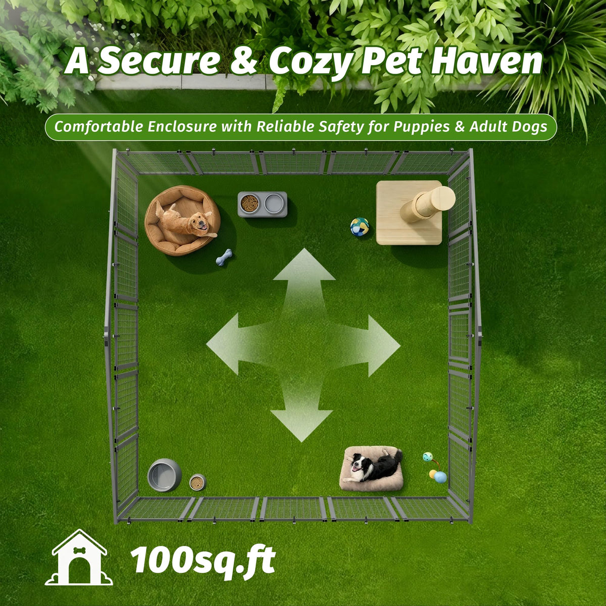 10x10 ft Heavy Duty Outdoor Dog Kennel S7686