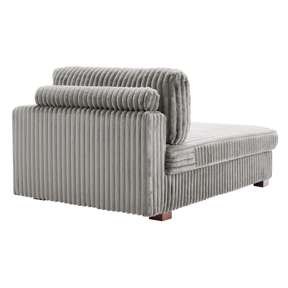 Oversized Faux Fur Upholstered Chaise Lounge Chair with Left Armrest N35668