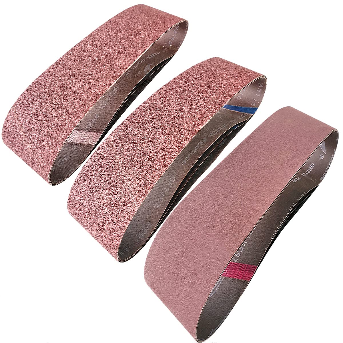 9 PCS 4" x 36" Aluminum Oxide Sander Belts 40 80 120 Grit L189