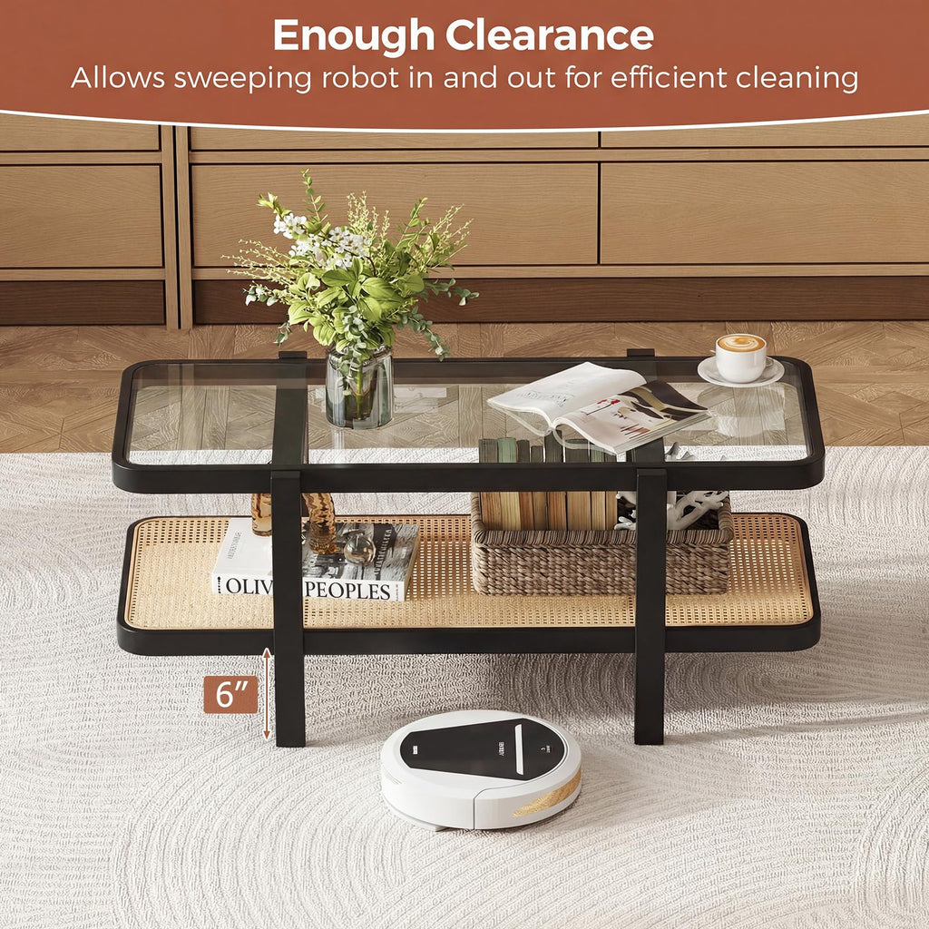Black Rattan Coffee Table X3161