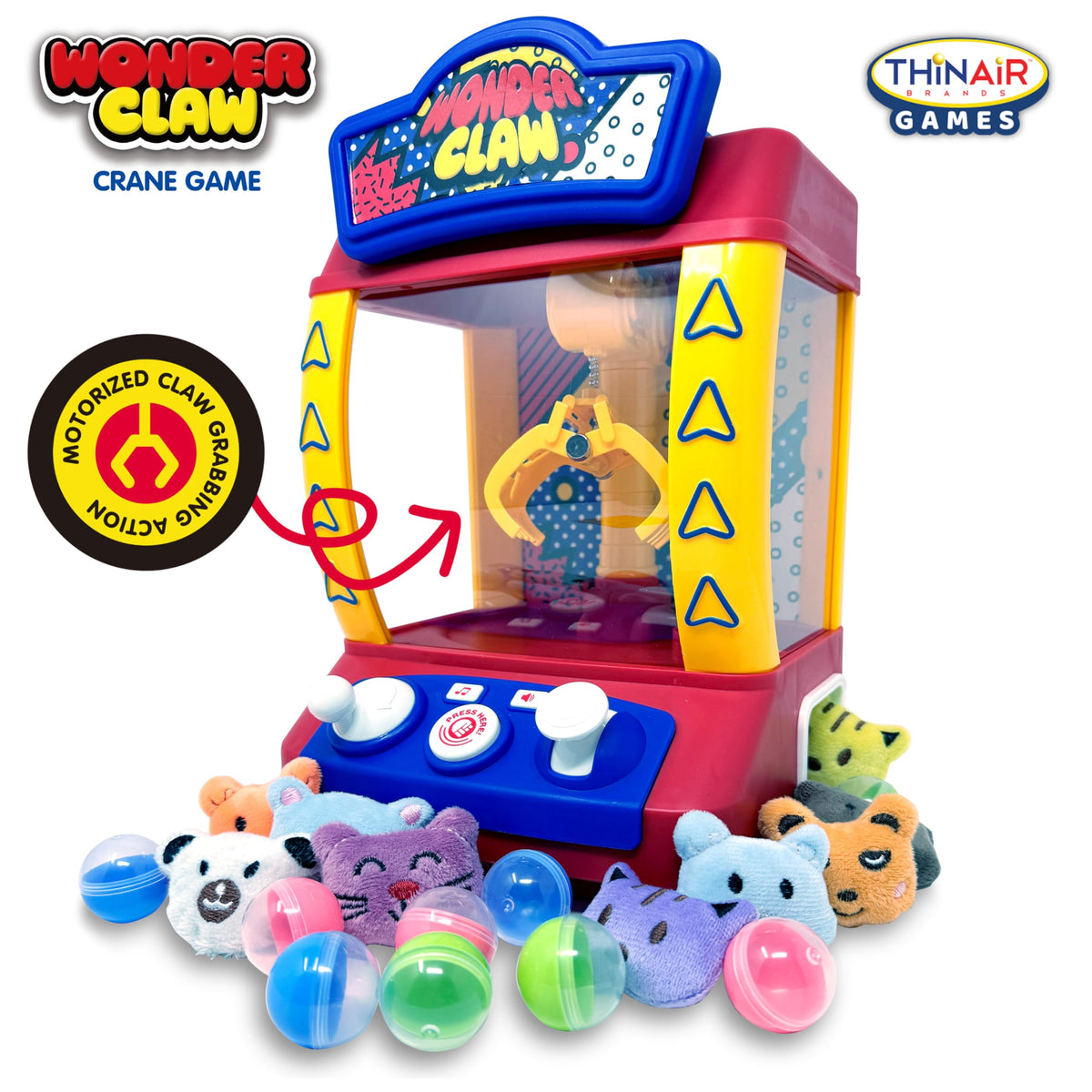 Claw Machine Crane Game with 9 Stuffed Animal Prizes and 9 Balls I647511