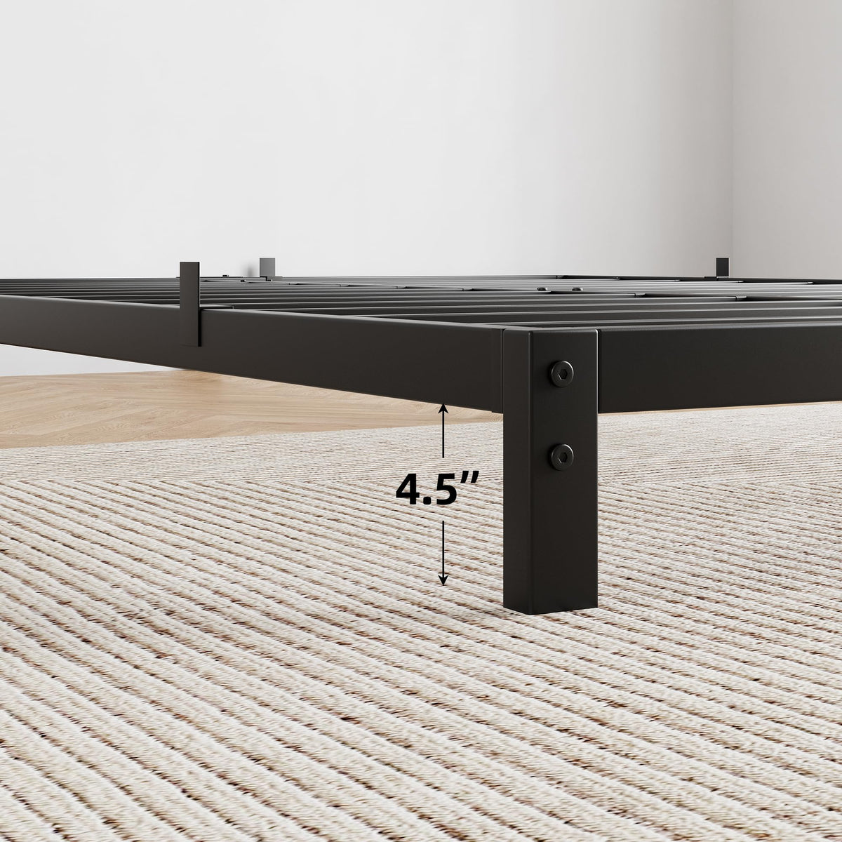 Black Metal Platform Bed Frame W344
