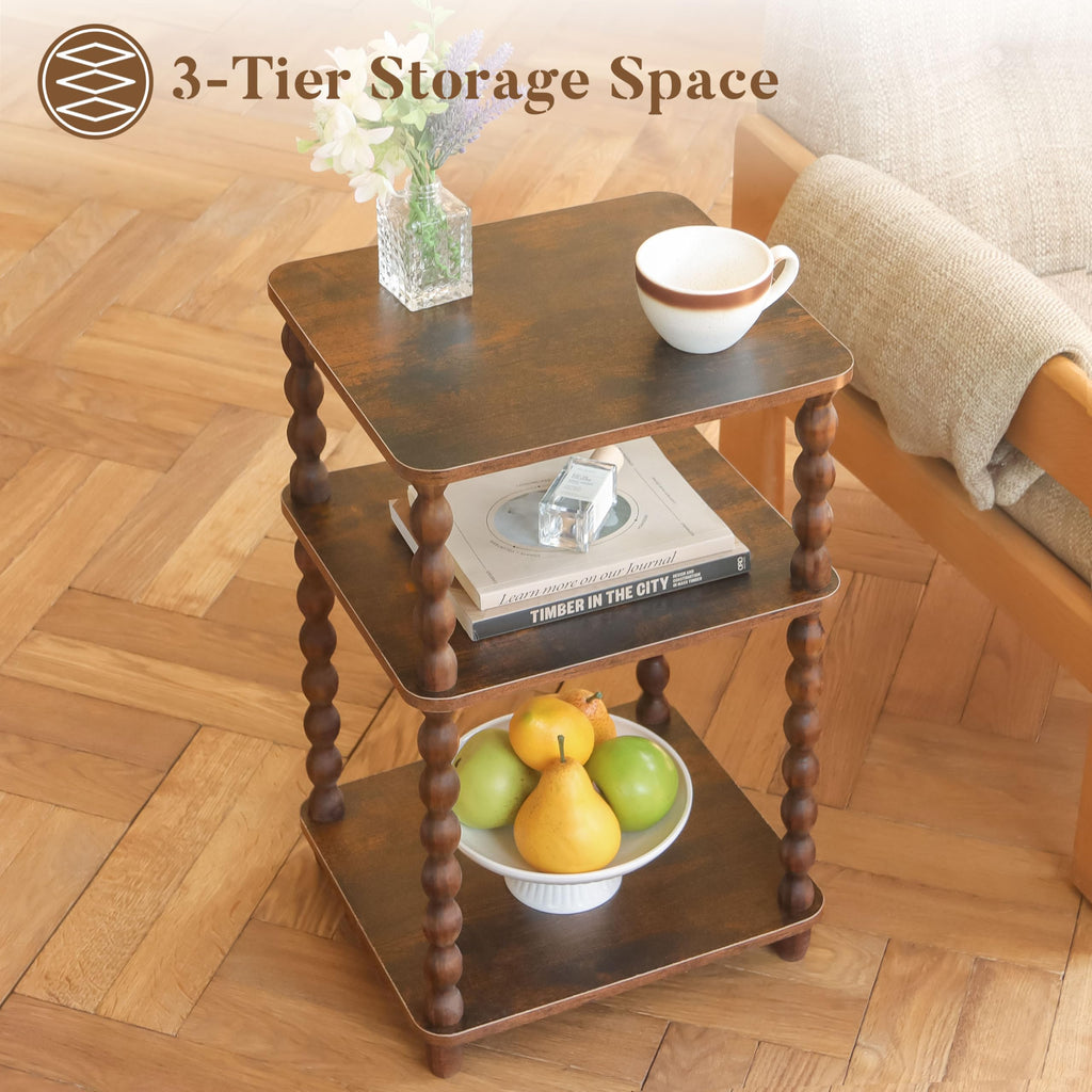 Small 3-Tier Side Table with Shelf P6345