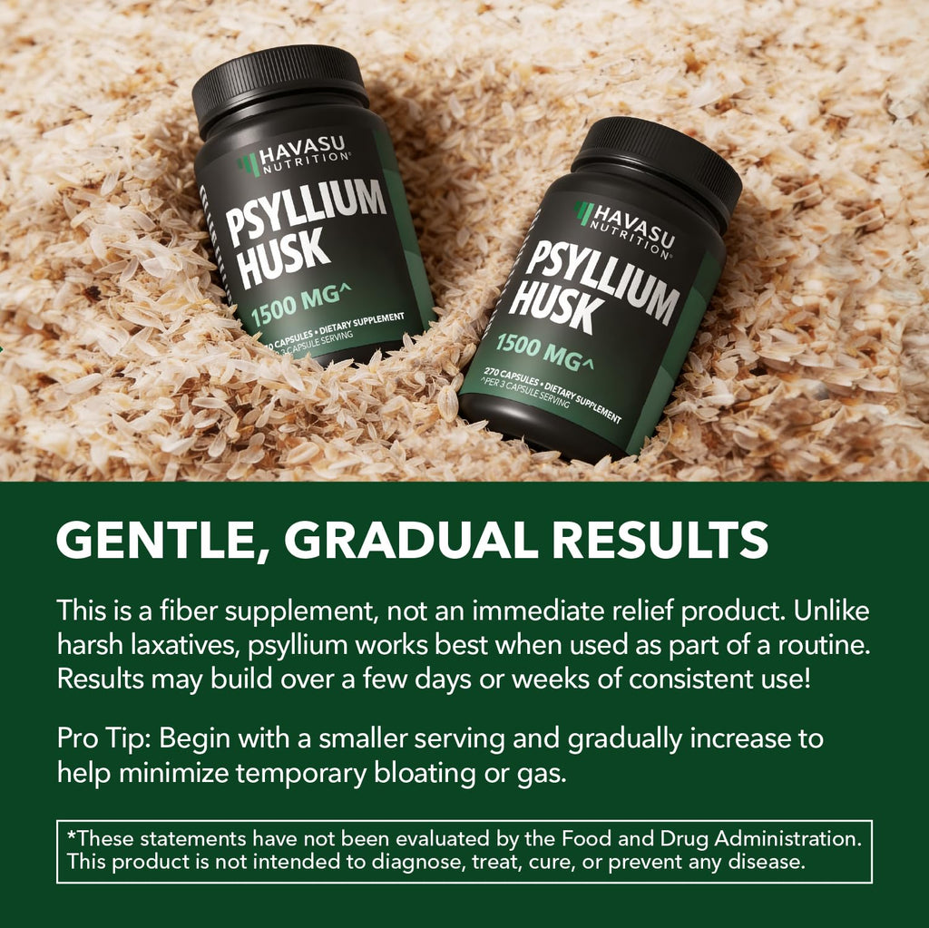 Vegan Psyllium Husk Fiber Capsules 270 Pills C153
