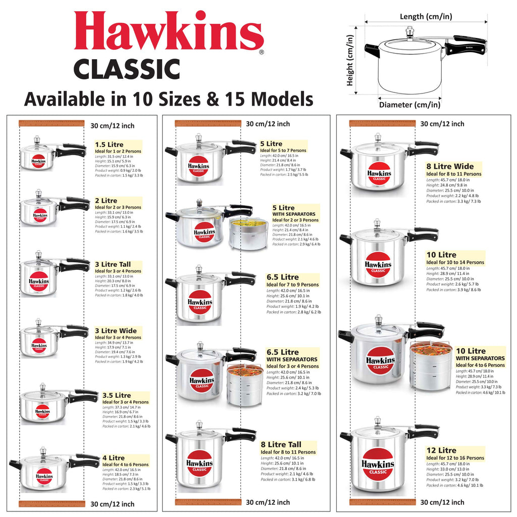 Aluminum 2.0 Litre Pressure Cooker Y255