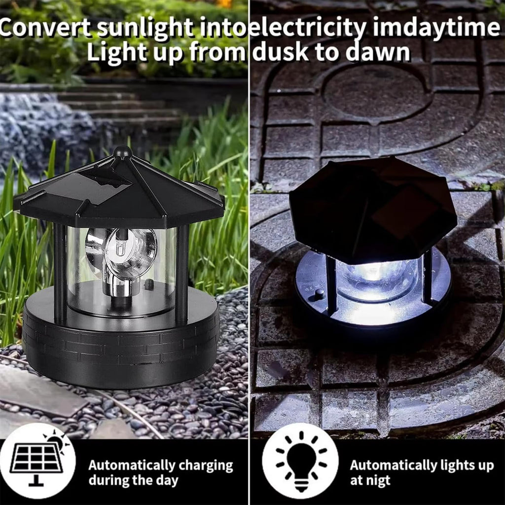 Solar Lights Outdoor LED Rotating Lighthouse Lamp P75279