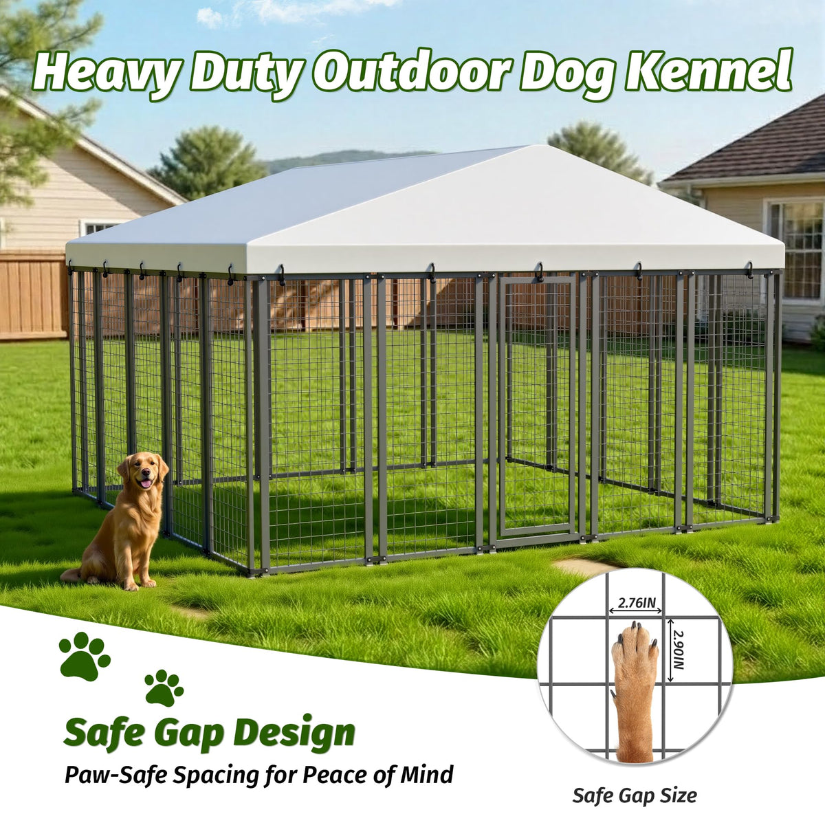 10x10 ft Heavy Duty Outdoor Dog Kennel S7686