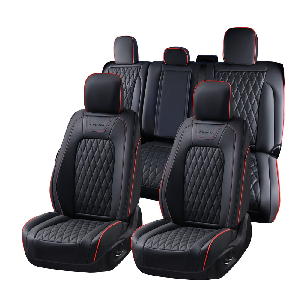 Leather Seat Covers Full Set Waterproof Custom Fit D586284