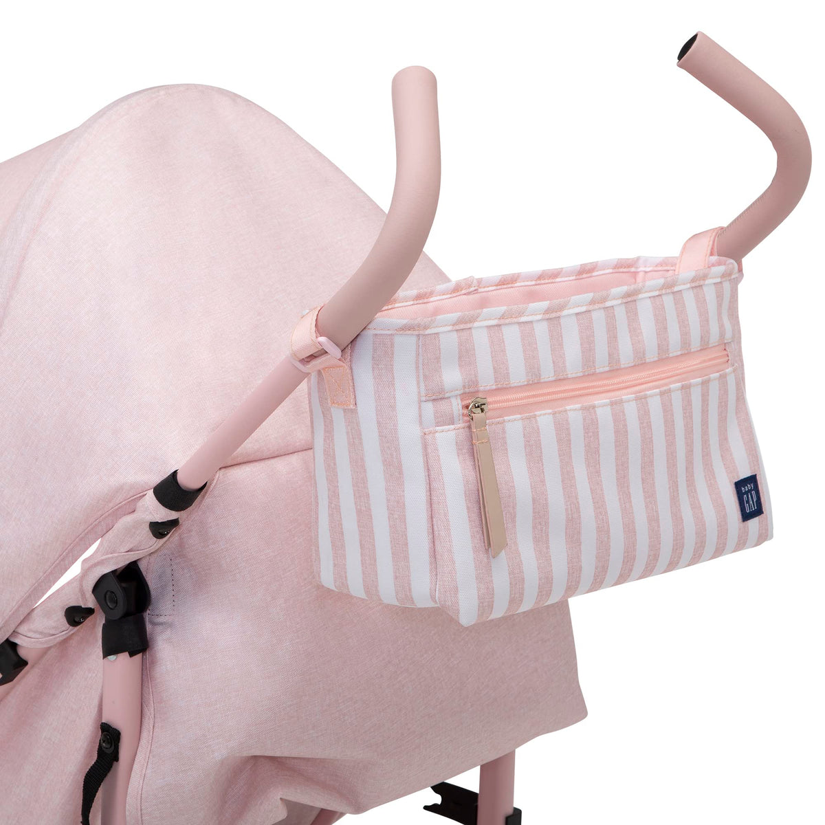 Lightweight Stroller with Recline, Compact Fold & Removable Parent Organizer, Pink Stripes E566035