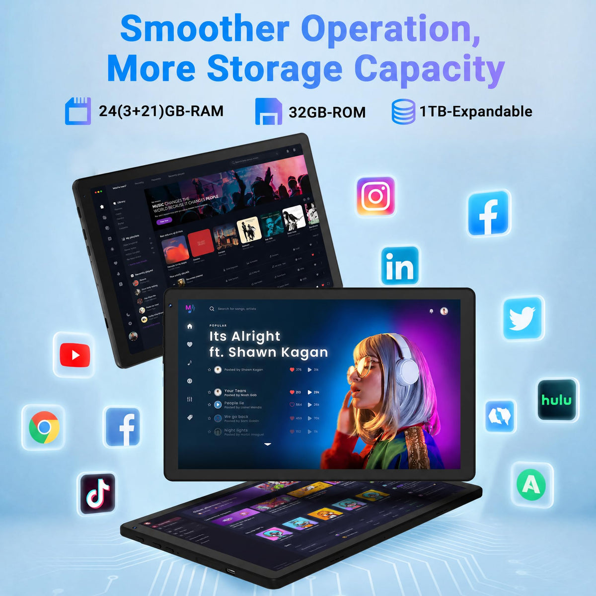 Android 16 Tablet with Keyboard Mouse Stylus Case, 24GB RAM 1TB TF Expand, 10 inch HD IPS Screen A3889