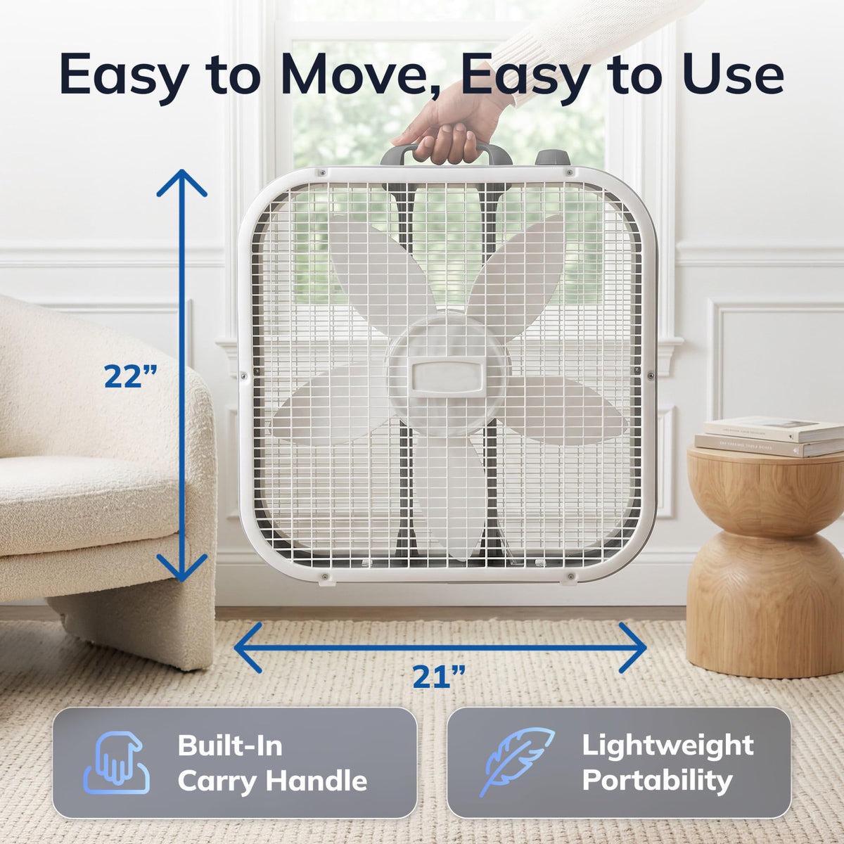 20" 3-Speed White Box Fan D282267
