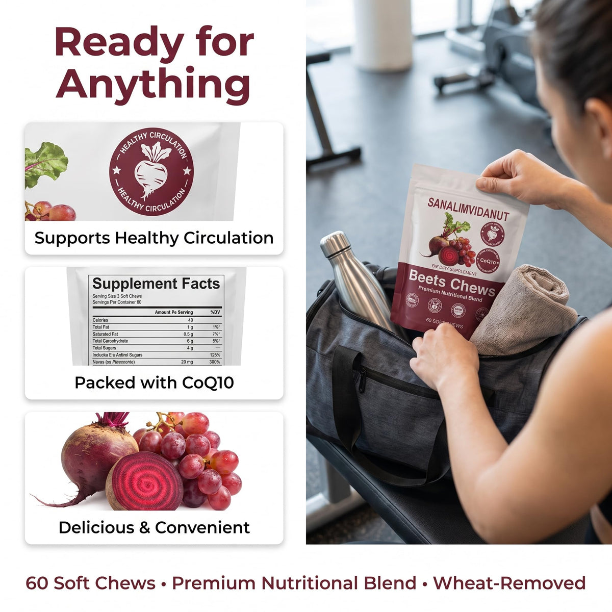 Beet Chews 4-in-1, 60 Count A2867