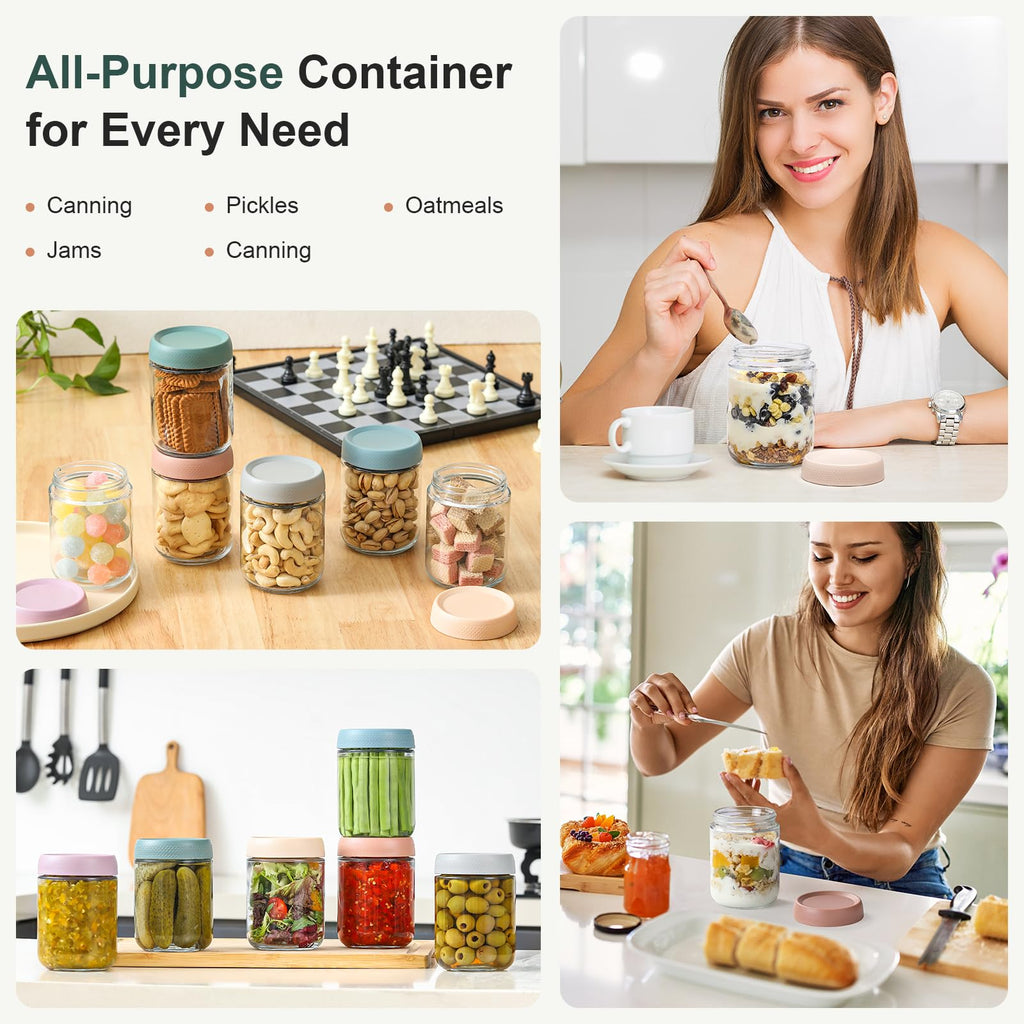 16oz Glass Jars with Airtight Lids U2303