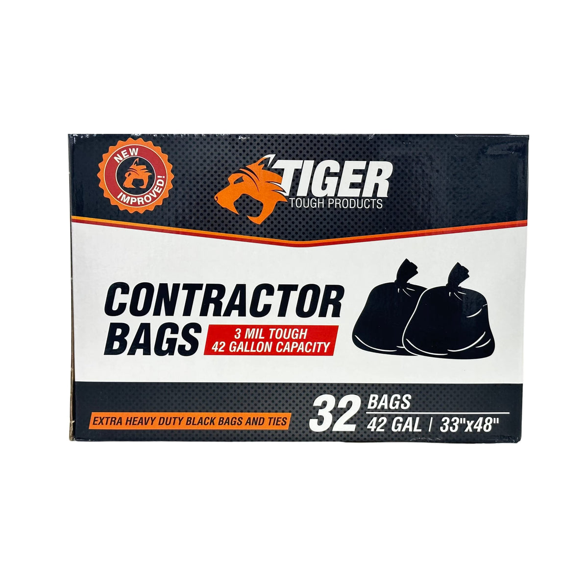 42 Gallon 3 Mil Heavy Duty Black Trash Bags Y1638