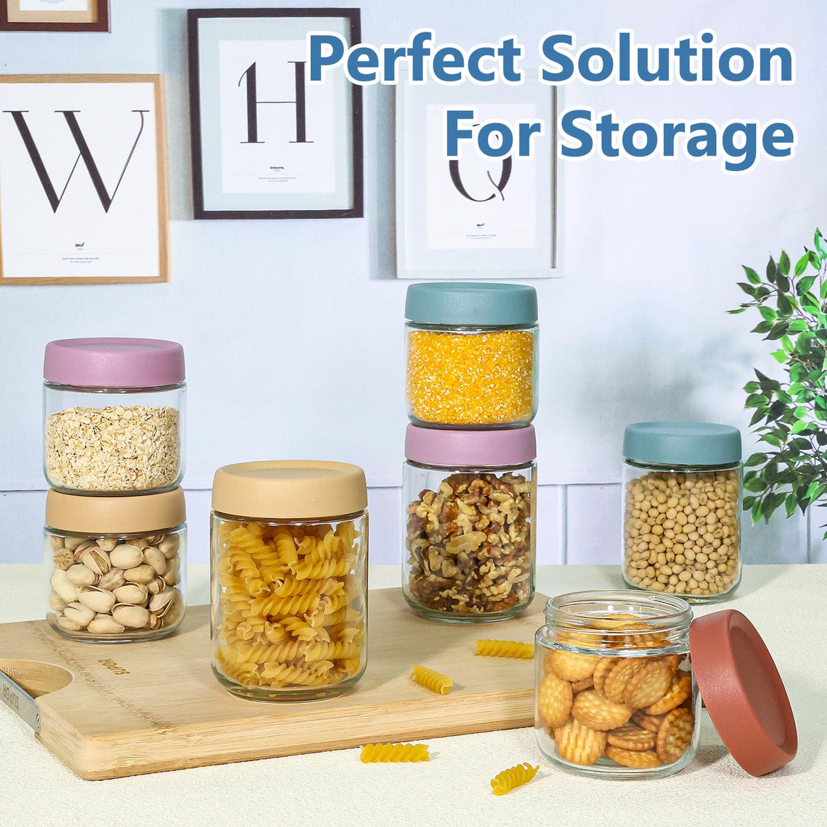 8Pcs 16oz Glass Overnight Oats Containers R483277
