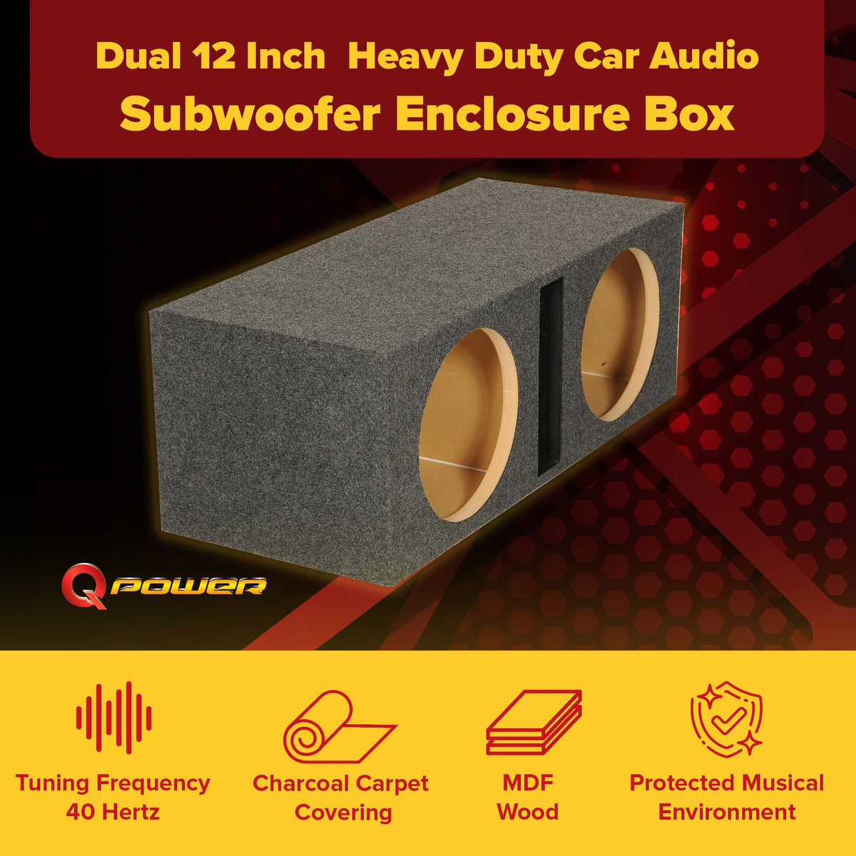 Dual 12" Car Audio Subwoofer Box A273