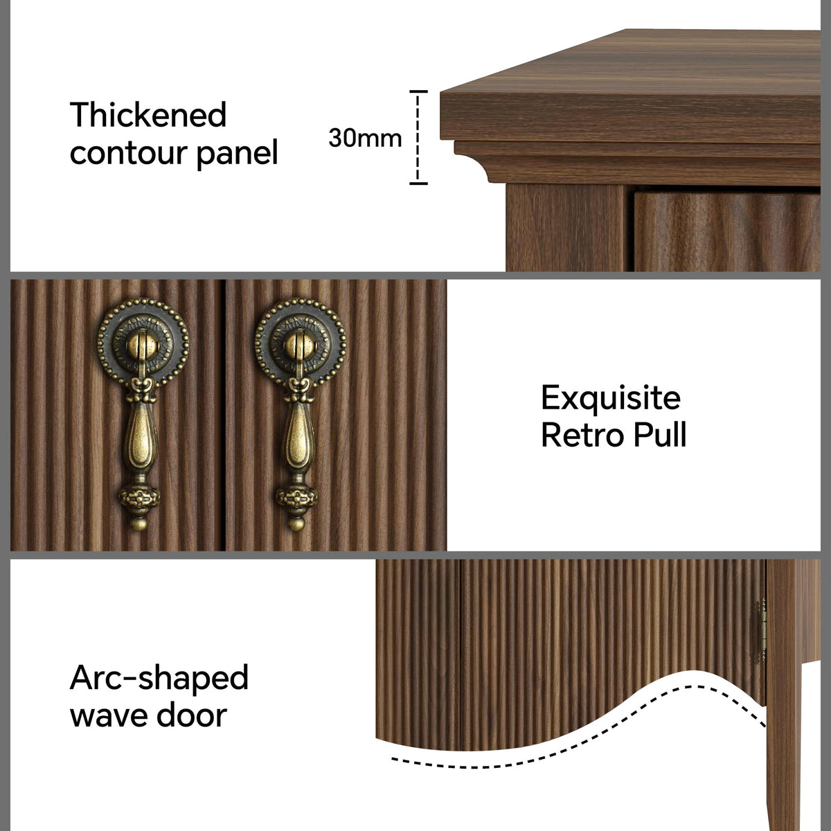 40" Fluted Buffet Cabinet with Drawer W646213