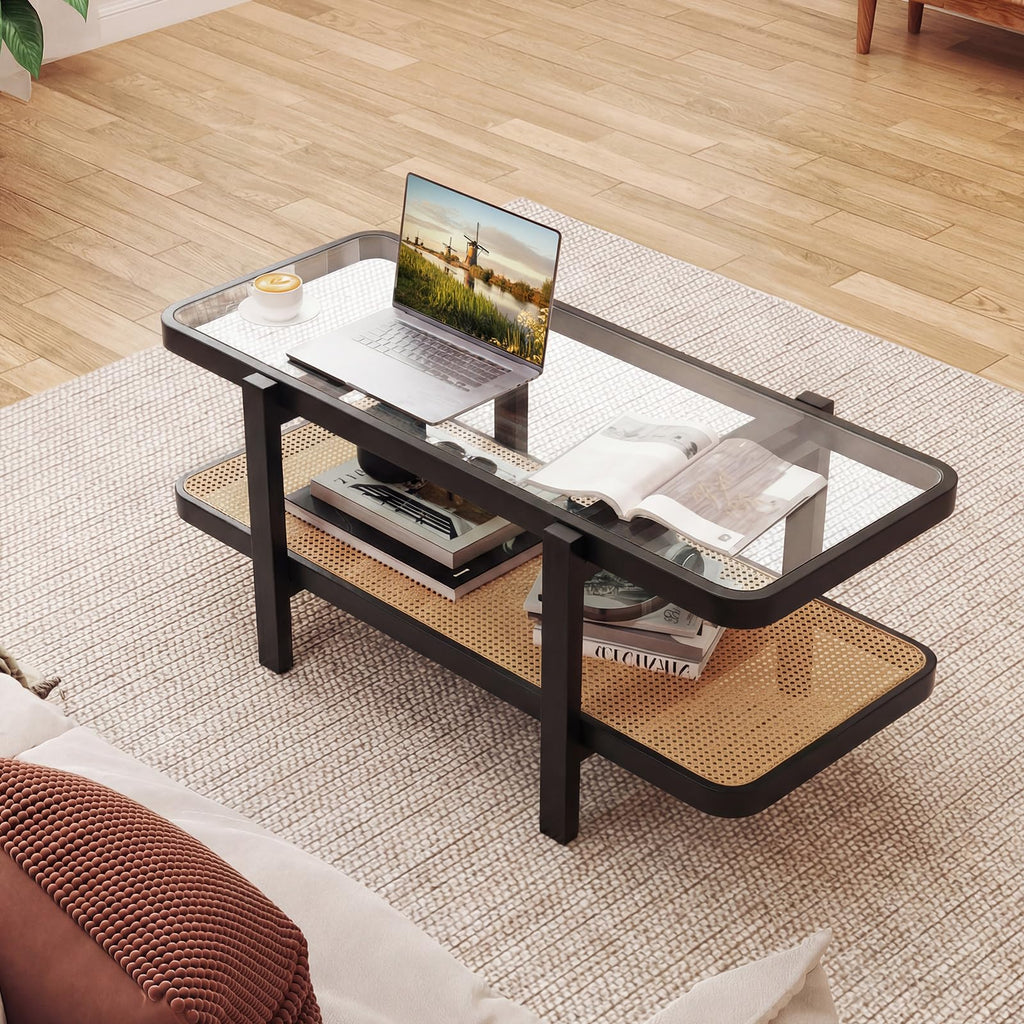 Black Rattan Coffee Table X3161