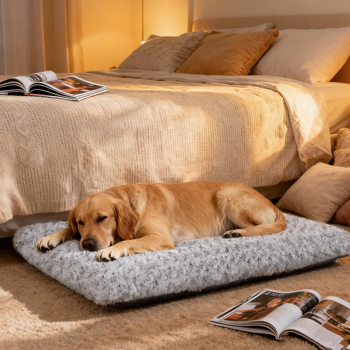 Large Washable Plush Dog Bed Q143